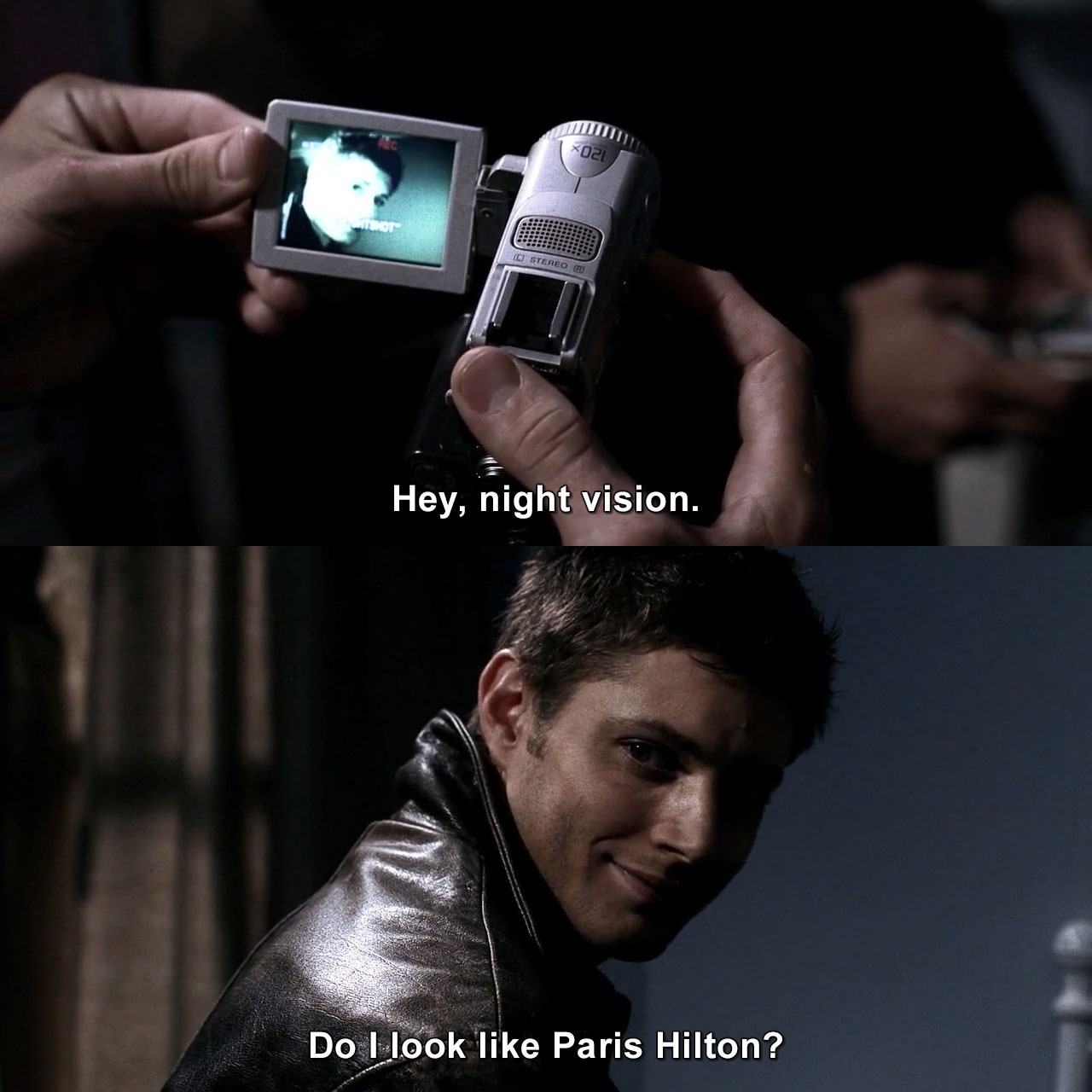 Hey, night vision. Do I look like Paris Hilton? | Supernatural | TVgag.com