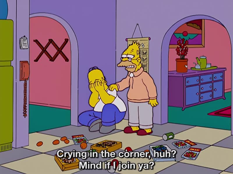 The Simpsons - Crying in the corner.