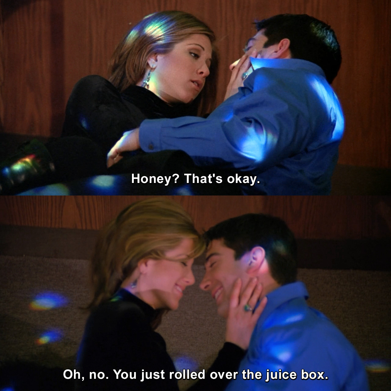 Honey? That's okay. Oh, no. You just rolled over the juice box. | Friends |  TVgag.com, image size:1280x1280