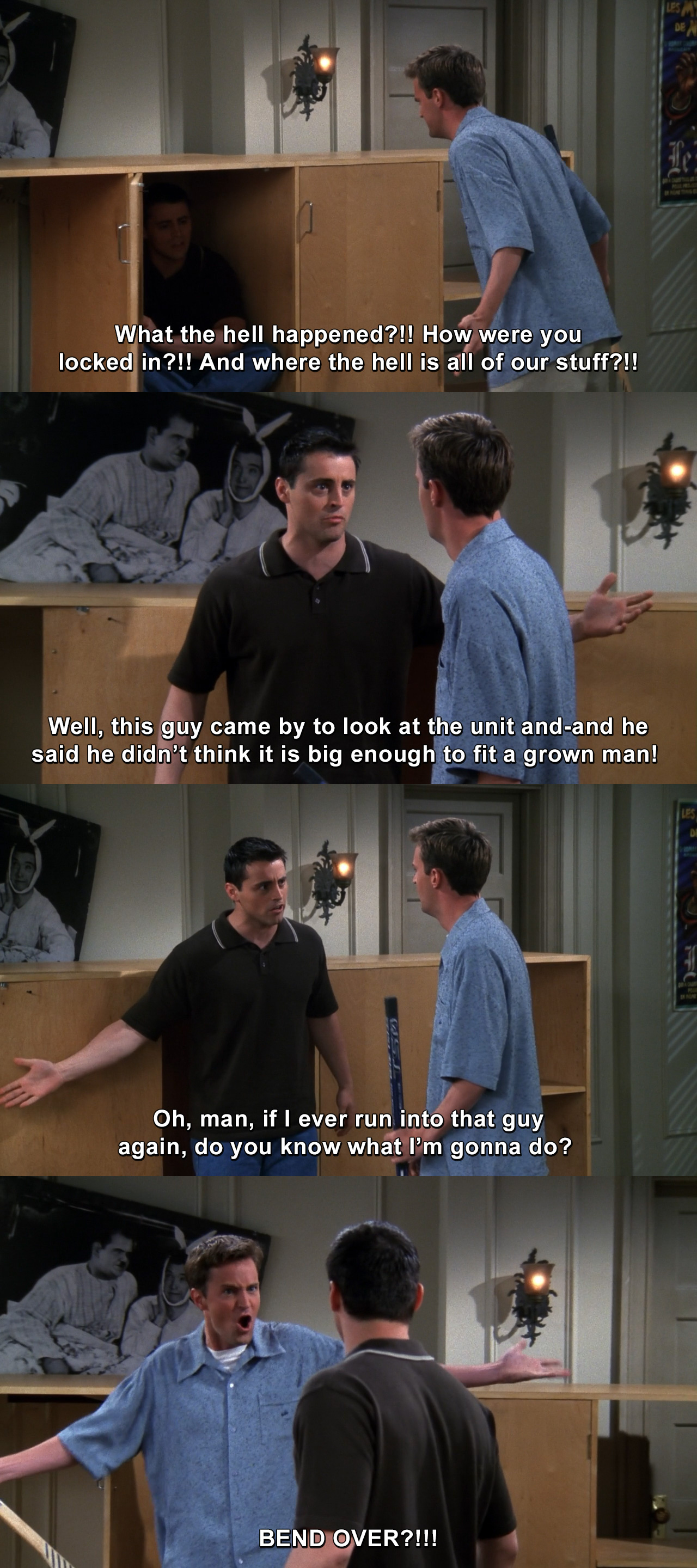 What happened?!! Awww, man! He promised he wouldn't take the chairs!! What  the hell happened?!! How were you locked in?!! And where the hell is all of  our stuff?!! Well, this guy, image size:1280x2880