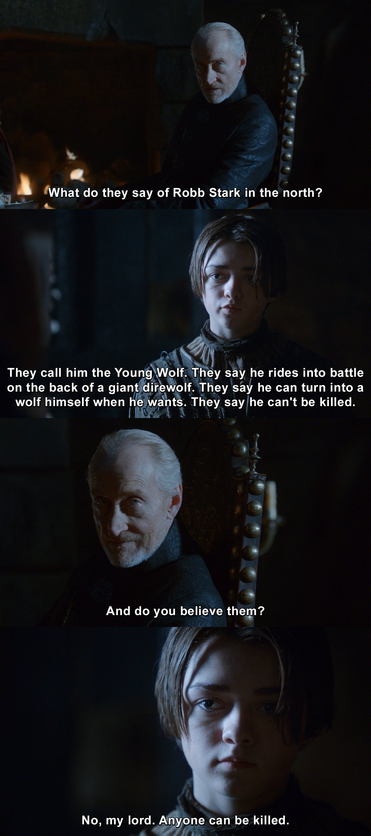 What Do They Say Of Robb Stark In The North They Call Him The Young Wolf And They Say He 