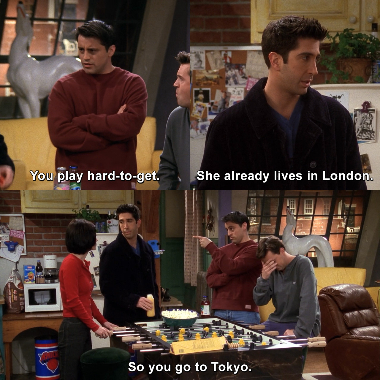 What Do I Do Now You Play Hard To Get She Already Lives In London So You Go To Tokyo Friends Tvgag Com