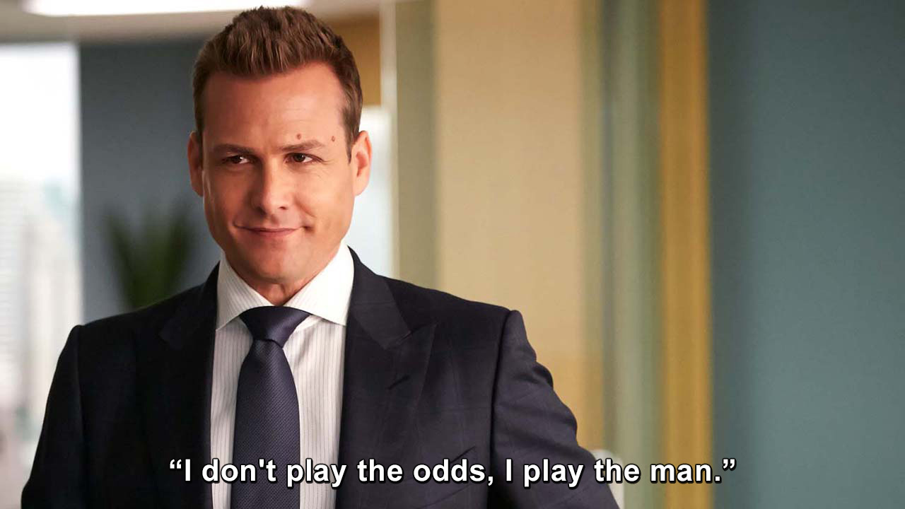 harvey specter play the man quote