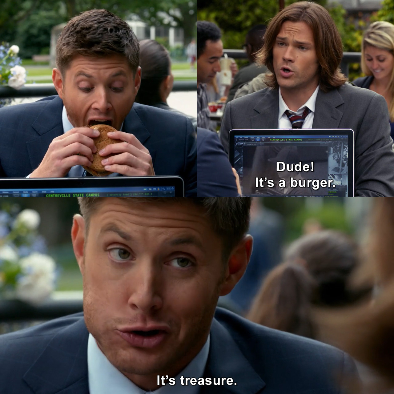 Dude. It’s a burger. It’s treasure. | Supernatural | TVgag.com