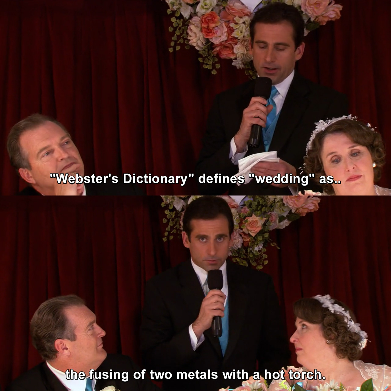 Michael Scott Wedding Quotes Webster's Dictionary" Defines "Wedding" As The Fusing Of Two Metals With A  Hot Torch. | The Office | Tvgag.com