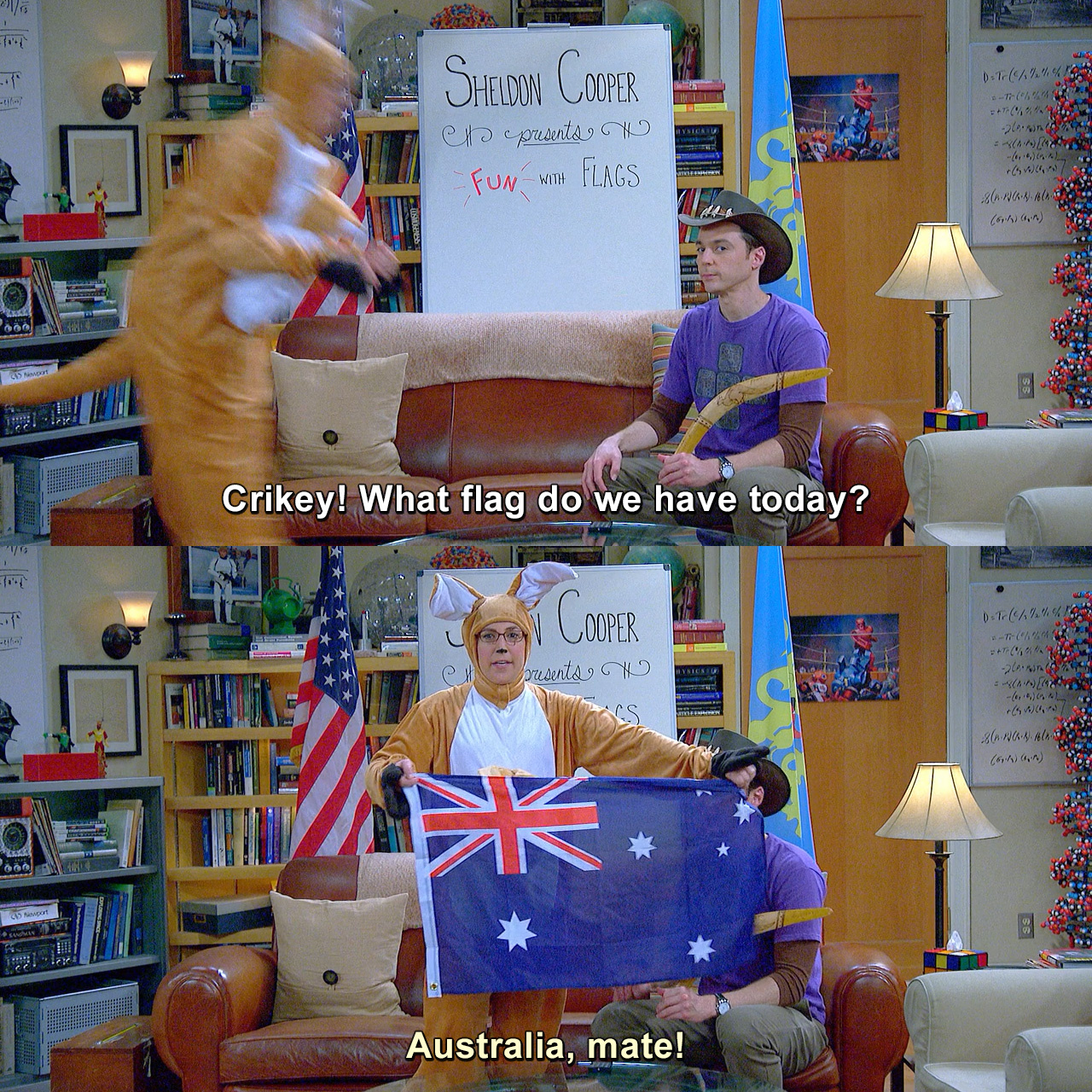 Crikey! What flag do we have today? Australia, mate! The Big Bang