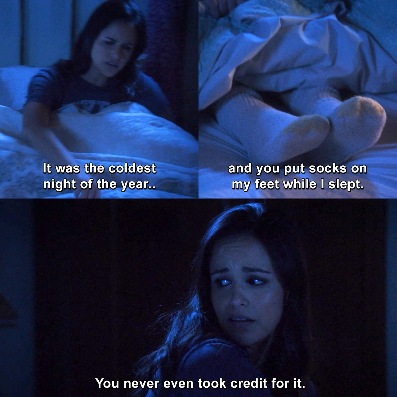 It was the coldest night of the year, and you put socks on my feet while I  slept. You never even took credit for it. | Brooklyn Nine-Nine | TVgag.com