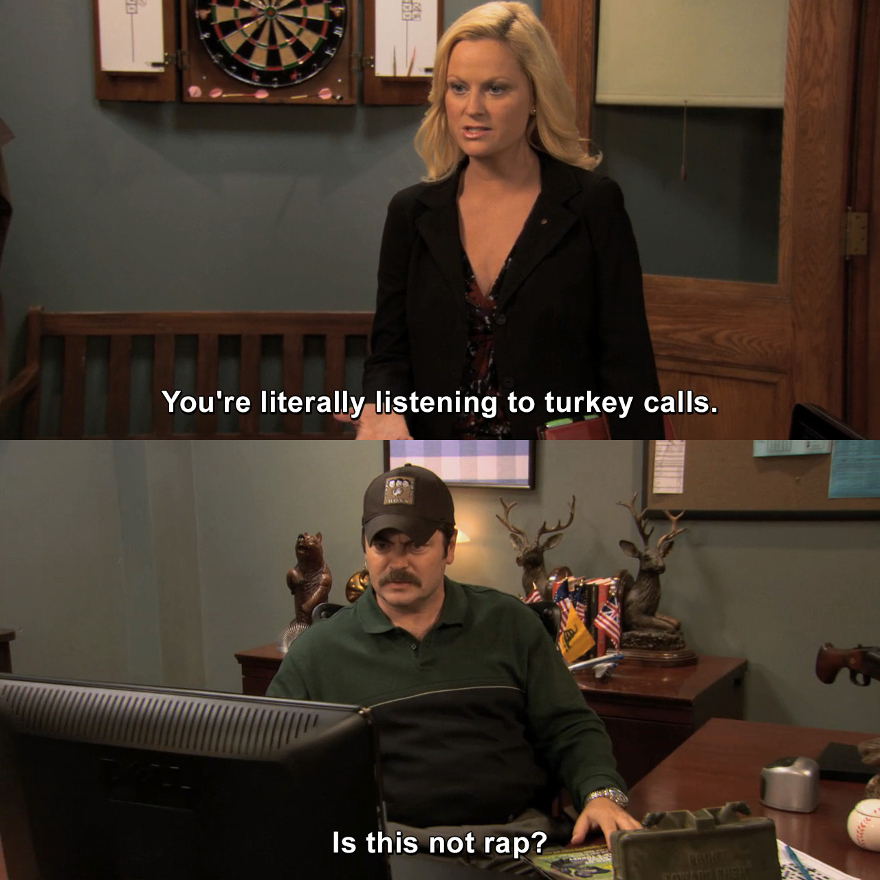 You're literally listening to turkey calls. Is this not rap? Parks